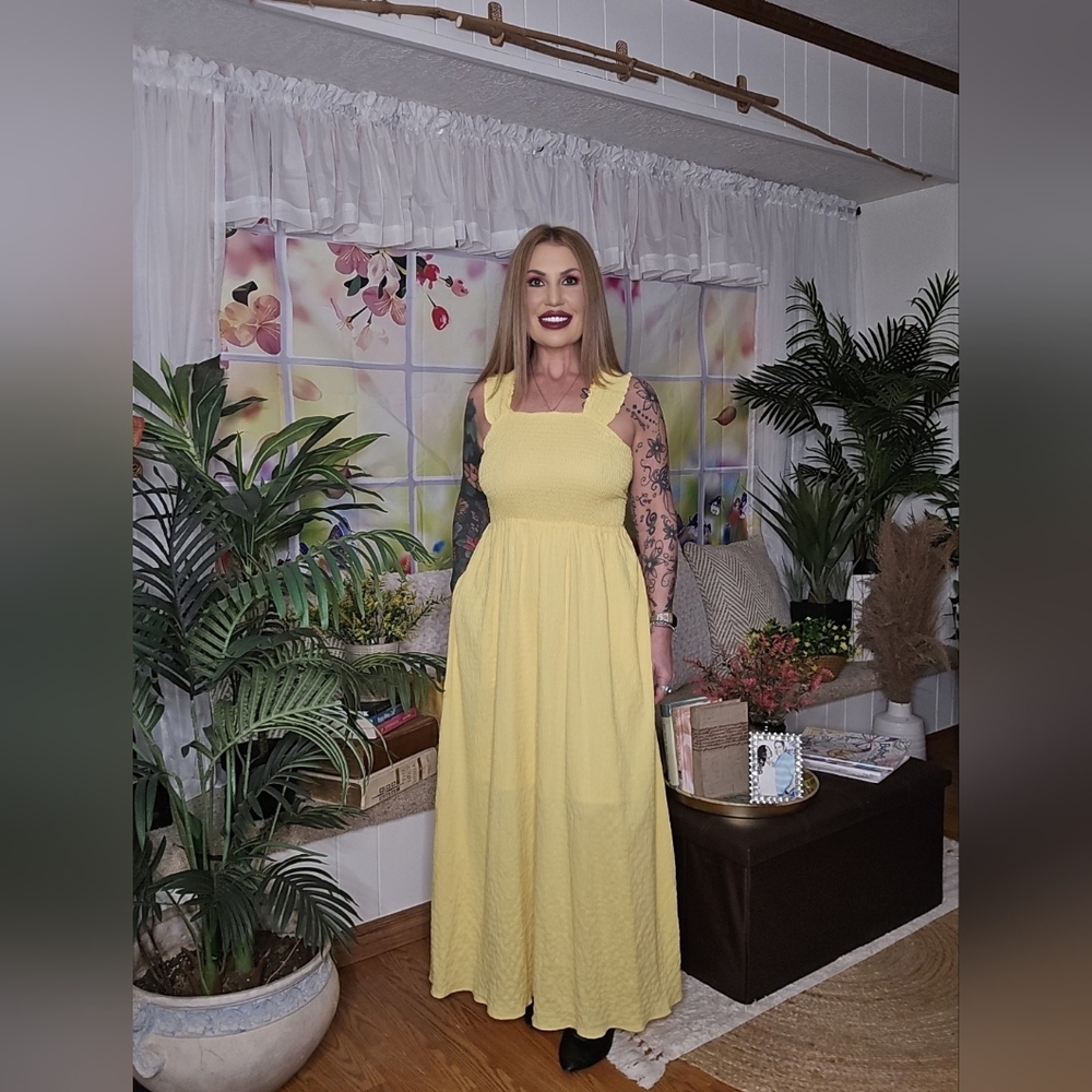 Yellow Sleeveless Maxi Dress